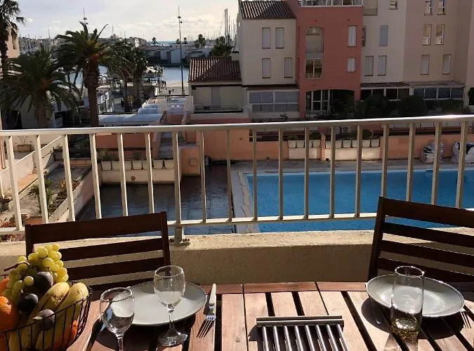 Cap D’agde Centre Port Avec Parking Privé Et Belle Vue Port Et