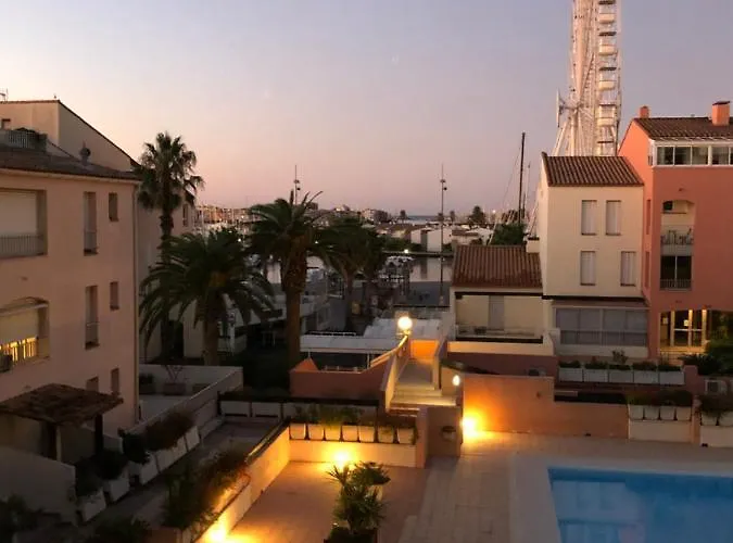 Cap D’agde Centre Port Avec Parking Privé Et Belle Vue Port Et